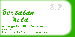 bertalan mild business card